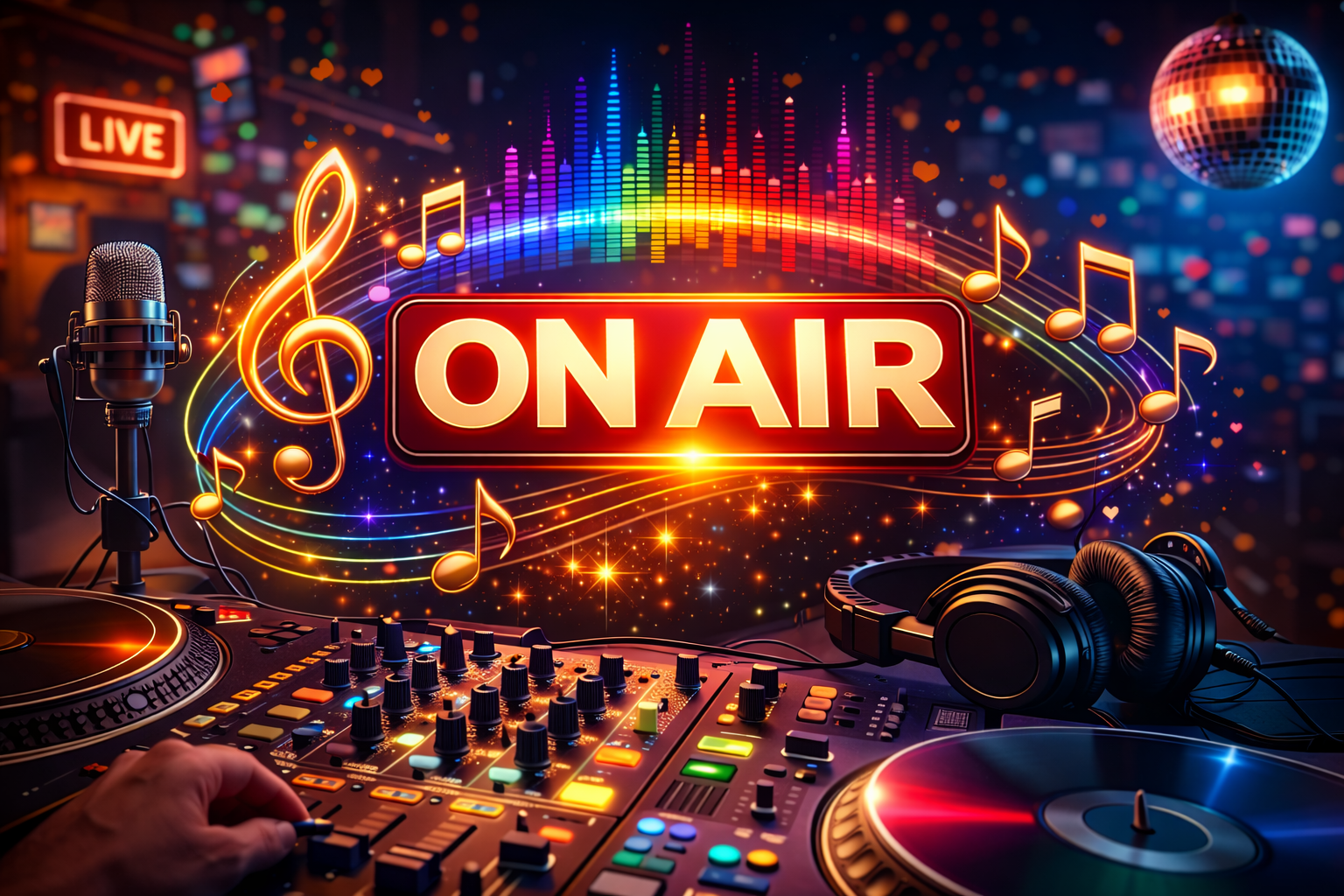 On air in the DJ studio